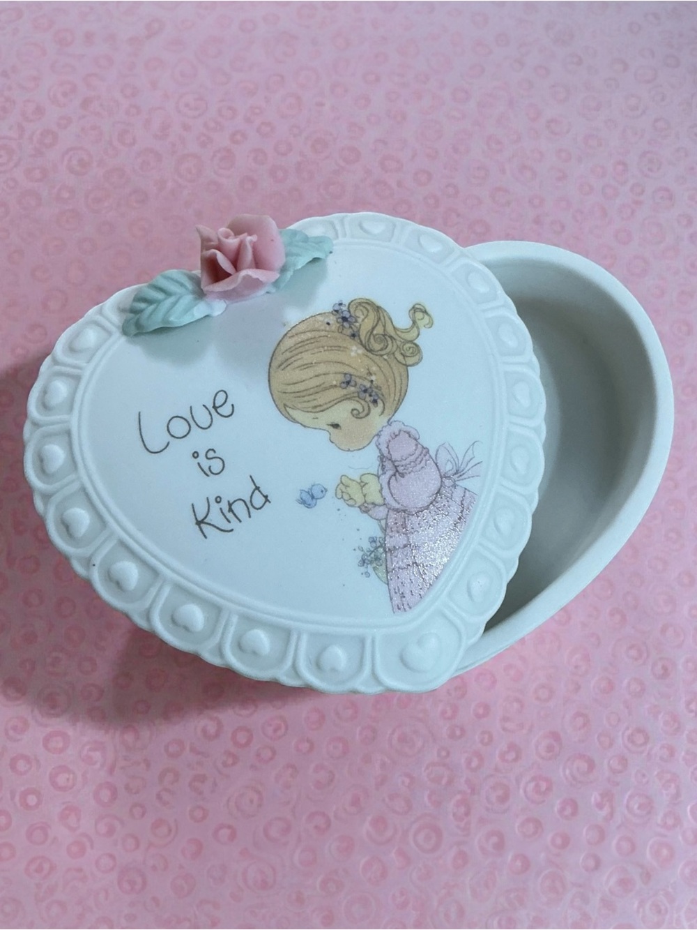Precious Moments Heart-Shaped Keepsake Trinket Box